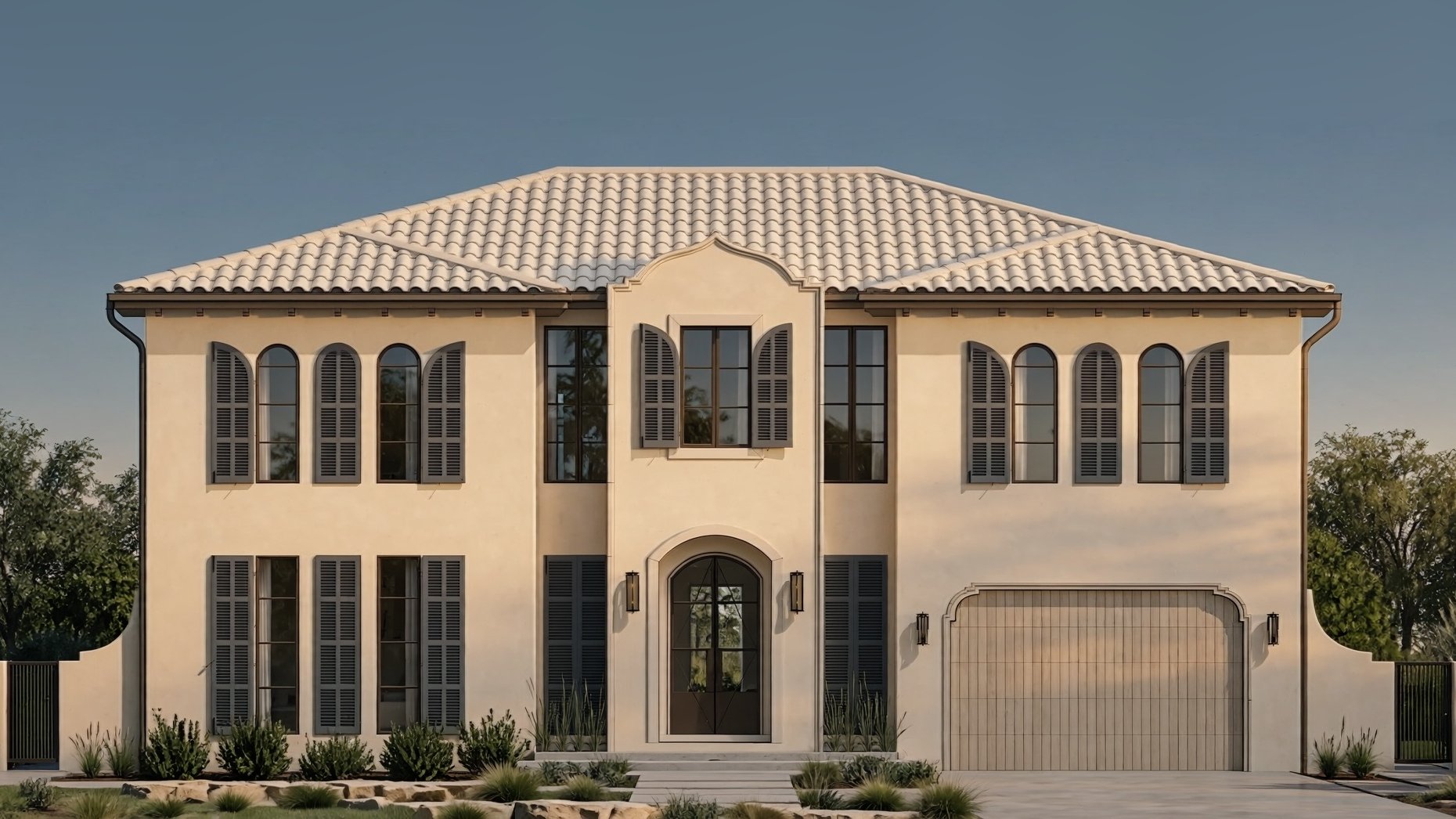 Front rendering of the home in progress at 808 NE Bay Cove Street, Boca Raton.