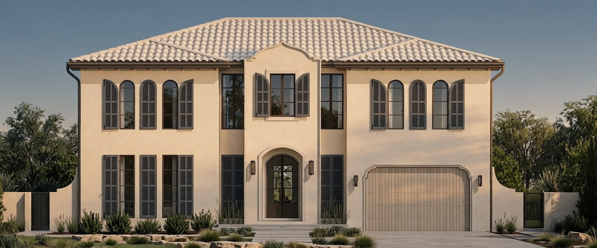 Front rendering of the home in progress at 808 NE Bay Cove Street, Boca Raton, Florida.