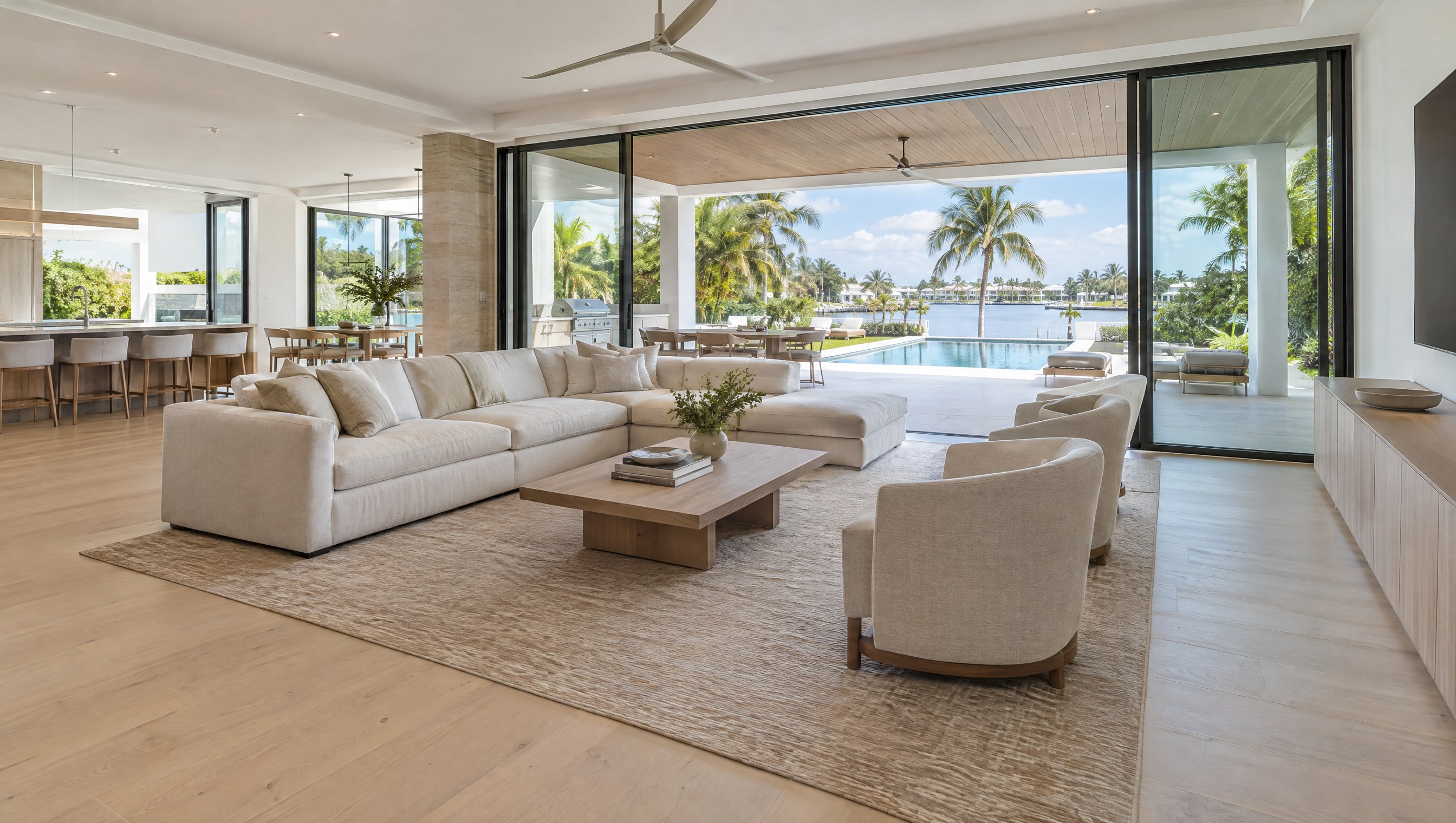 Bright interior of an IEMG Development home, rendering.